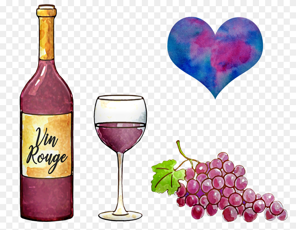 Wine Watercolor Red Wine, Glass, Alcohol, Liquor, Wine Bottle Free Png