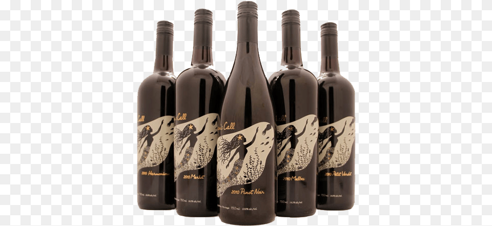 Wine With Mermaid On Label, Alcohol, Liquor, Bottle, Beverage Free Png