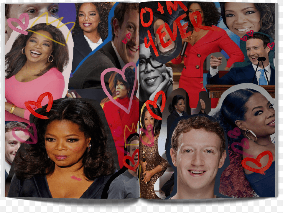 Winfrey And Zuckerberg 2018 For Adult, Woman, Person, Female, Collage Png Image