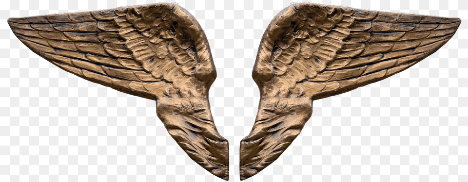 Wing Angel Wings Guardian Angel Harmony Faith 3d Wing, Bronze, Wood Png Image