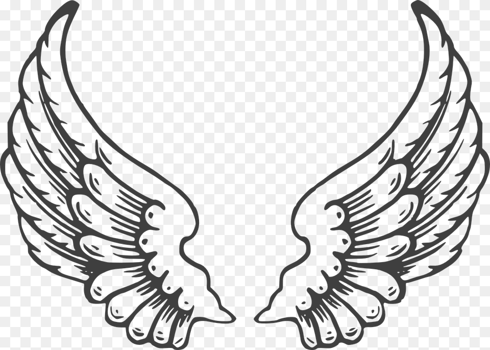 Wing Clipart Black And White, Accessories, Jewelry, Necklace, Emblem Free Png Download