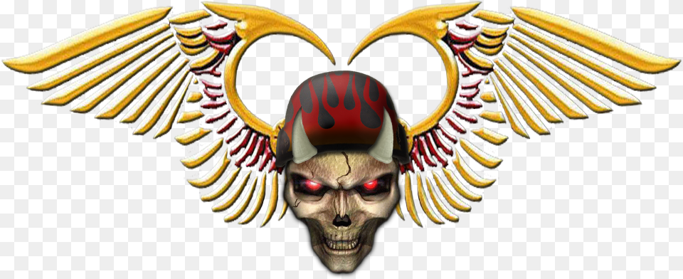 Wing Clipart Skull Death39s Head Hells Angels Logo, Emblem, Symbol, Adult, Male Free Png