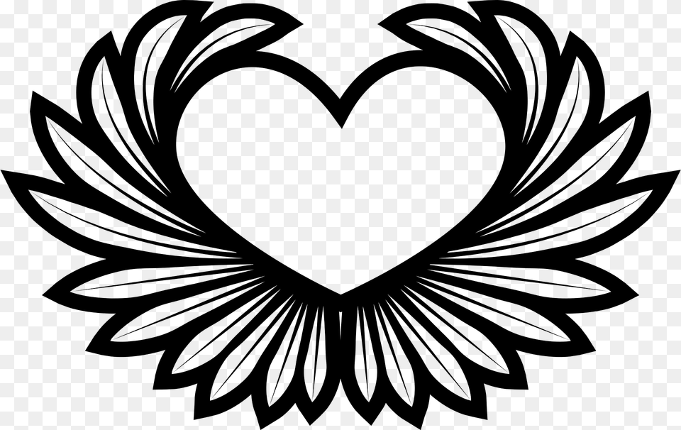 Wing Heart Clipart, Emblem, Symbol, Person Png Image