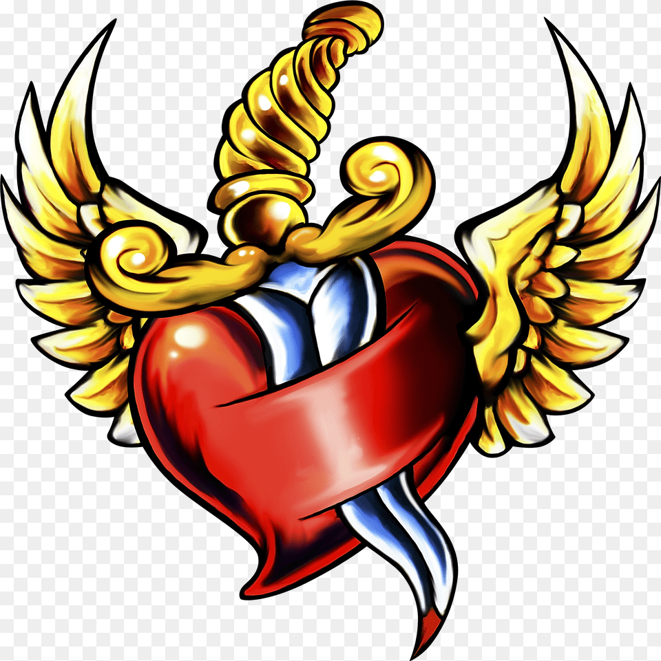 Wing Heart Clipart Clip Art Royalty Dagger Heart Heart With Wings Transparent Png