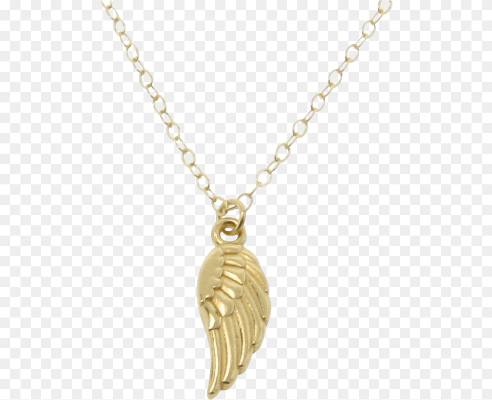 Wing Pendant Guardian Angel Necklace Gold Small, Accessories, Jewelry, Animal, Invertebrate Png Image