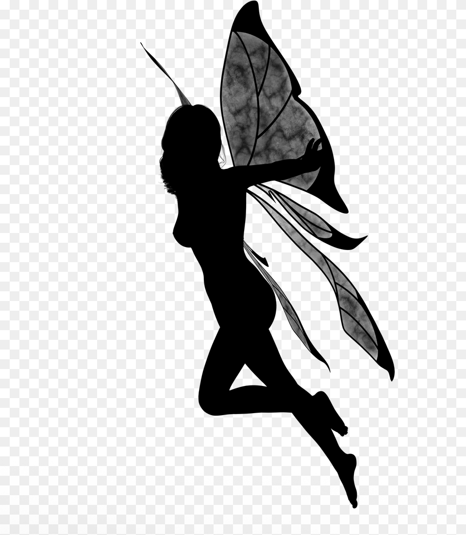Wing Silhouette, Gray Free Transparent Png