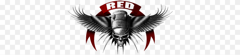 Wing Skull Logo Red Digital Skull Cinema Logos, Emblem, Symbol, Adult, Male Free Png