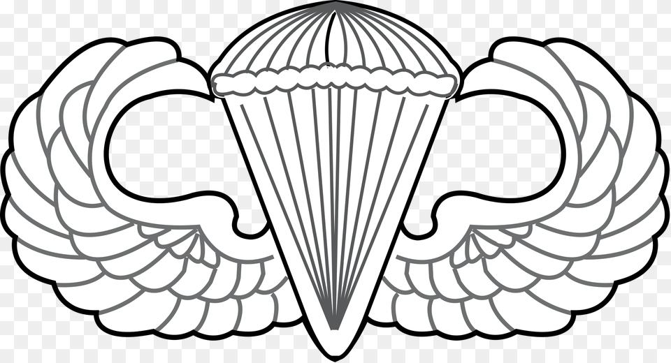 Wing Svg Airborne Banner Black And White Stock, Emblem, Symbol, Logo Png