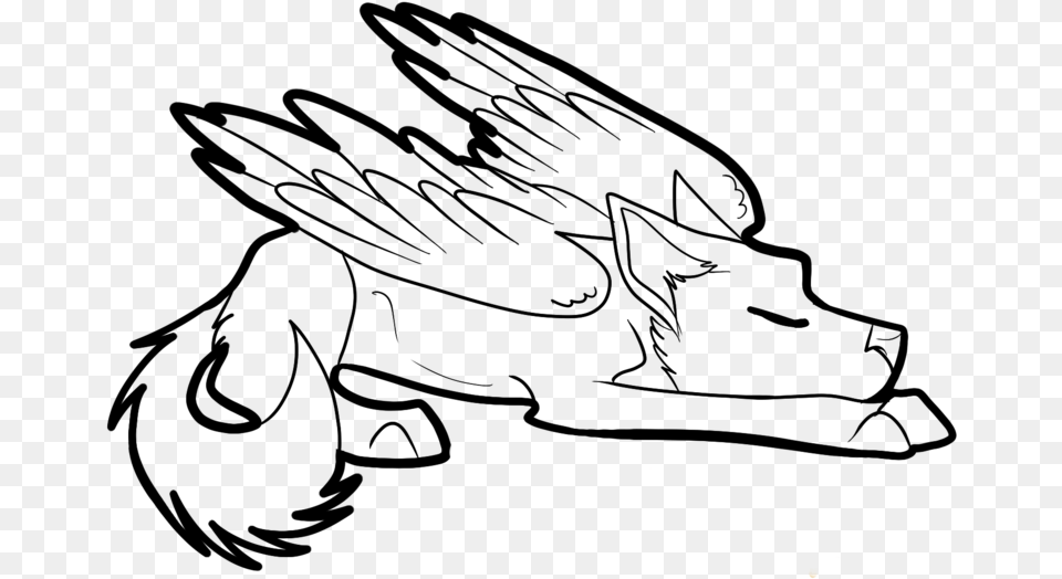 Winged Cat Drawing At Getdrawings Com For Personal Anime Easy Wolf Drawings, Lighting, Nature, Night, Outdoors Free Transparent Png