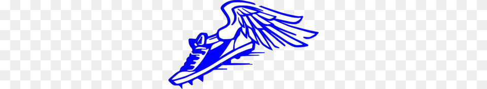 Winged Foot Blue And White Clip Art, Animal, Bird, Vulture, Fish Free Png Download
