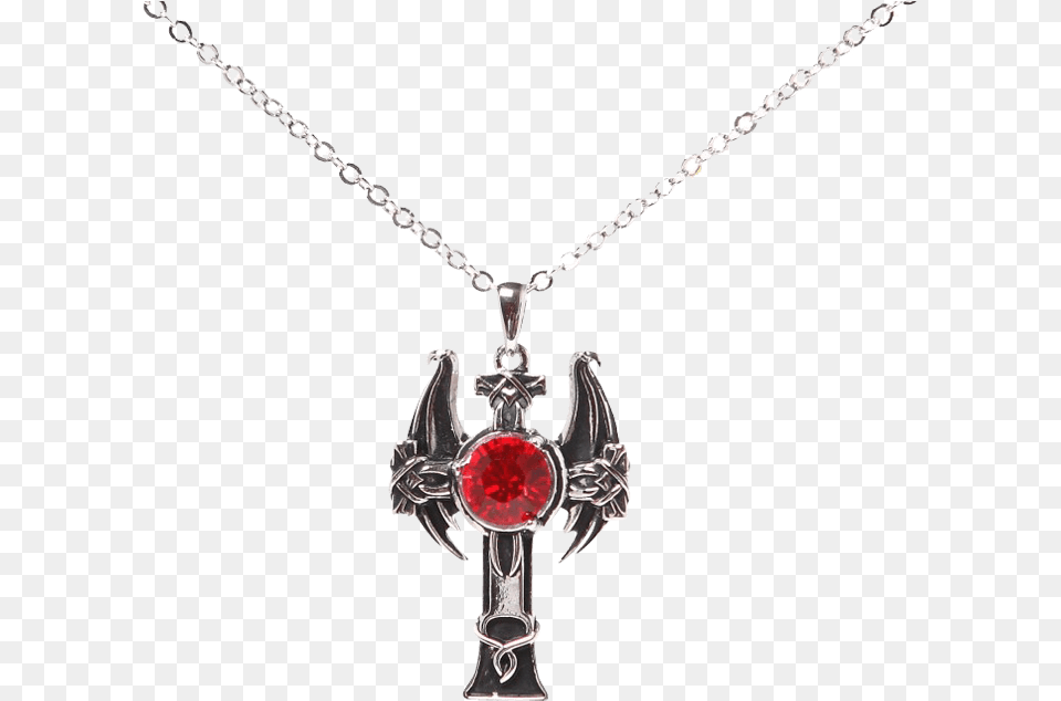 Winged Gothic Cross Necklace Locket, Accessories, Jewelry, Pendant Png