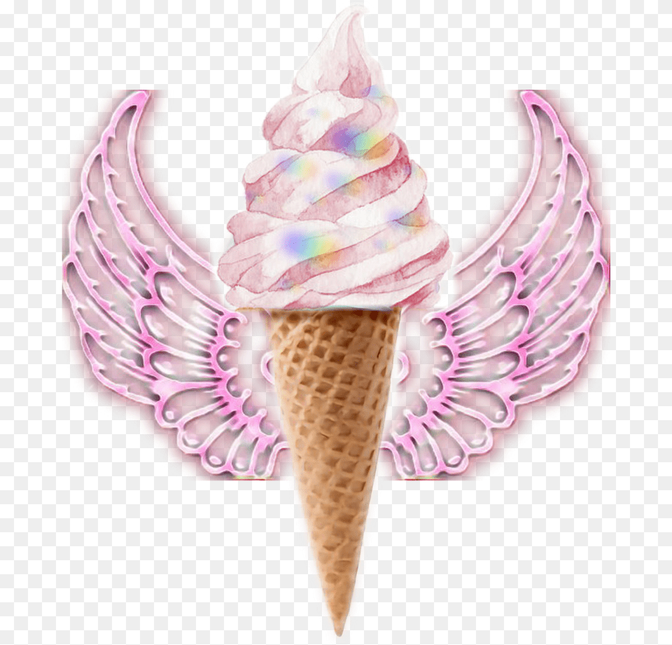 Winged Ice Cream Scoop Ice Cream Cone, Dessert, Food, Ice Cream, Soft Serve Ice Cream Free Transparent Png