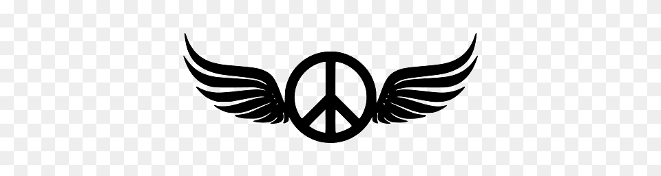 Winged Peace Sign, Emblem, Symbol, Logo, Machine Png
