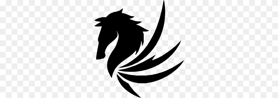 Winged Unicorn Pegasus Horse Mane, Gray Free Png