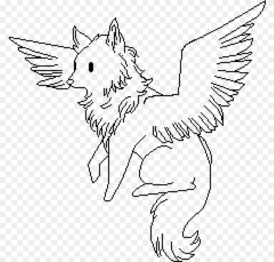 Winged Wolf Base, Gray Free Png Download