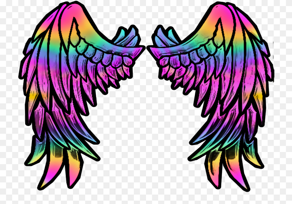 Wings Angel Rainbow Colorful Colors Illustration, Accessories, Pattern, Adult, Female Free Png