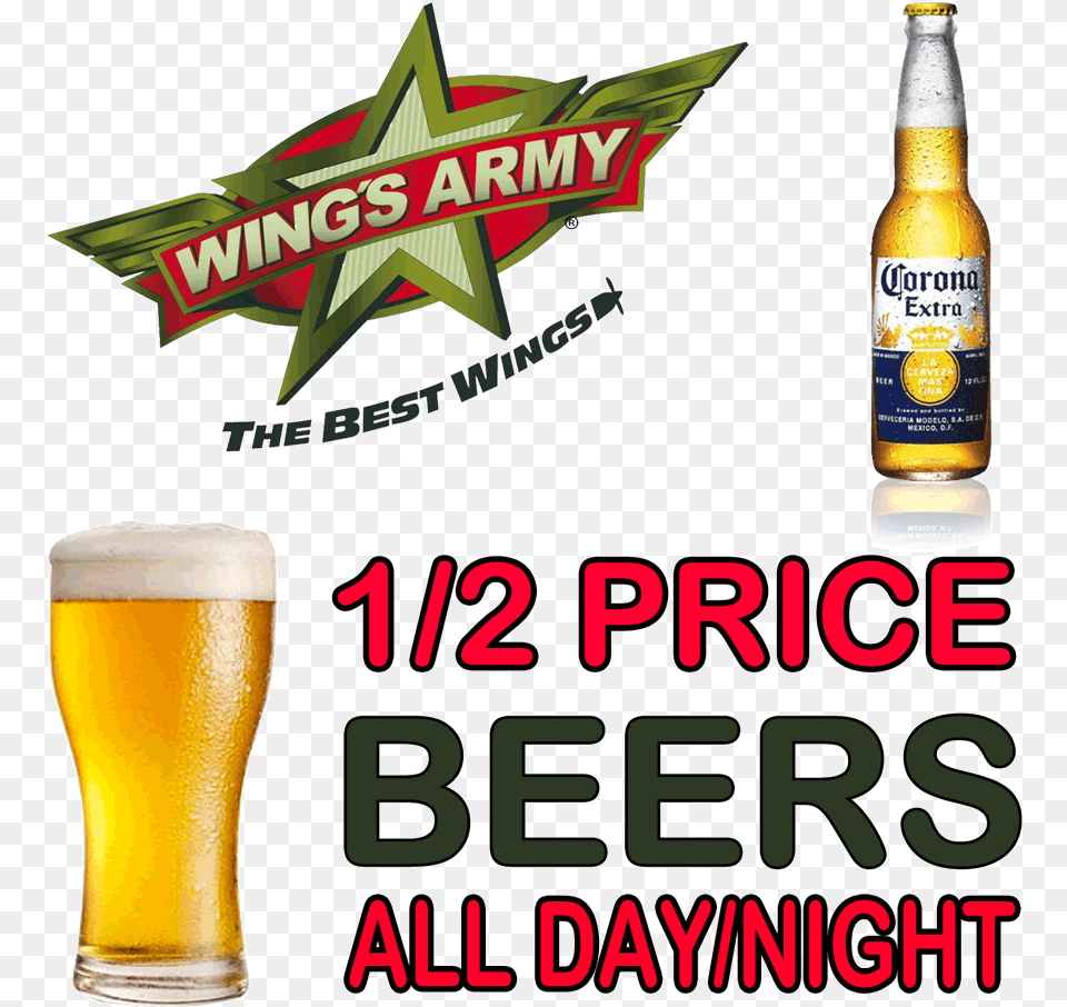 Wings Army, Alcohol, Beer, Beverage, Glass Free Transparent Png