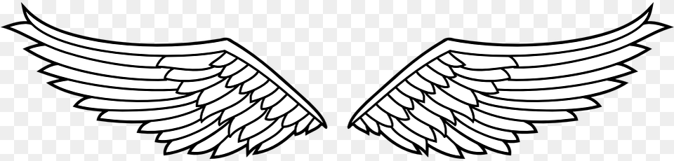 Wings Black And White Clipart, Emblem, Symbol Free Png