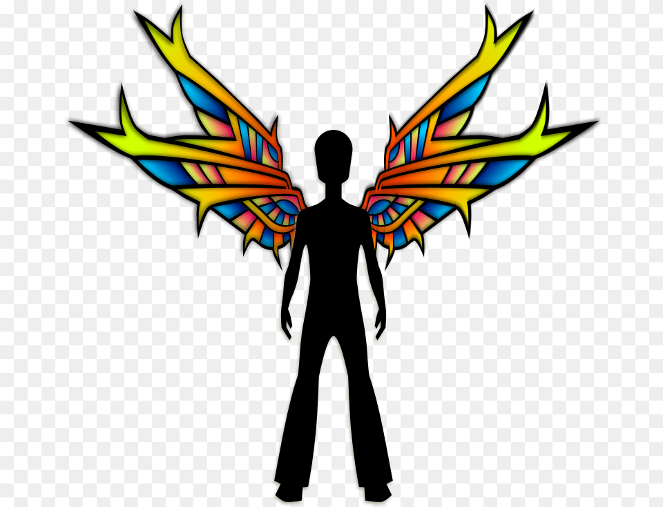 Wings Black Cartoon Boy With Wing, Person, Head Free Png Download