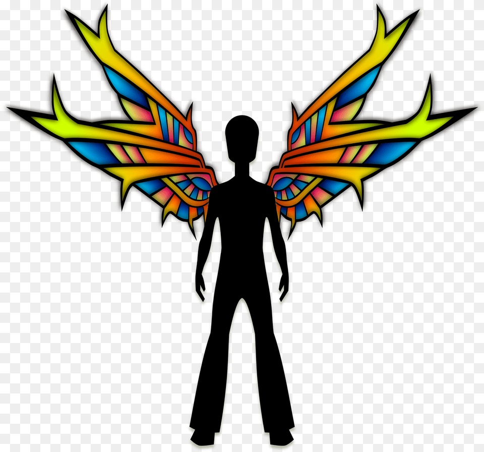 Wings Black Clip Arts Cartoon Boy With Wing, Person Png Image