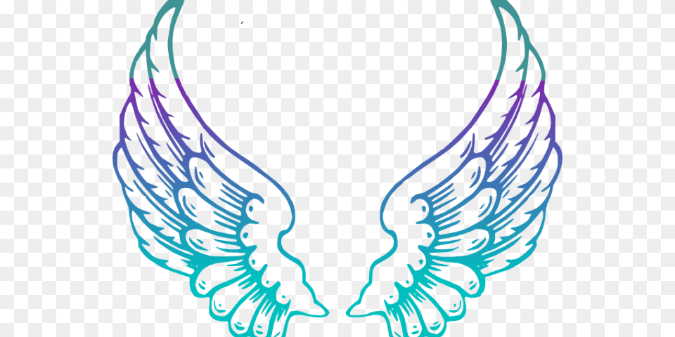 Wings Clipart Guardian Angel Angel Wings Outline, Accessories, Jewelry, Necklace, Pattern Free Png