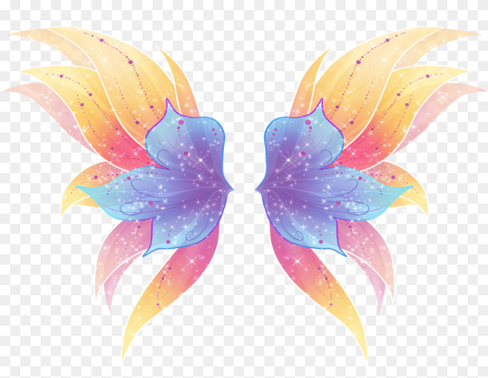 Wings Colorful Lighting Blingbling Glitter Angel Stella Mythix Wings, Art, Graphics, Leaf, Pattern Png Image