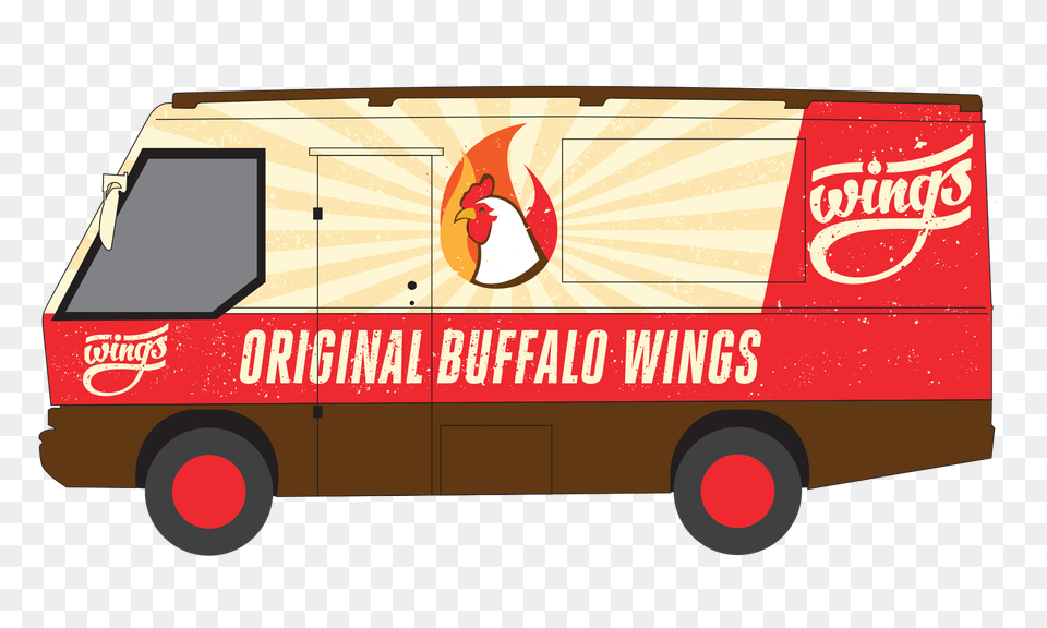Wings Darwin Food Truck Service Side Design, Moving Van, Vehicle, Van, Transportation Free Png