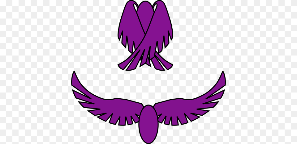 Wings Clipart, Purple, Emblem, Symbol, Animal Free Png