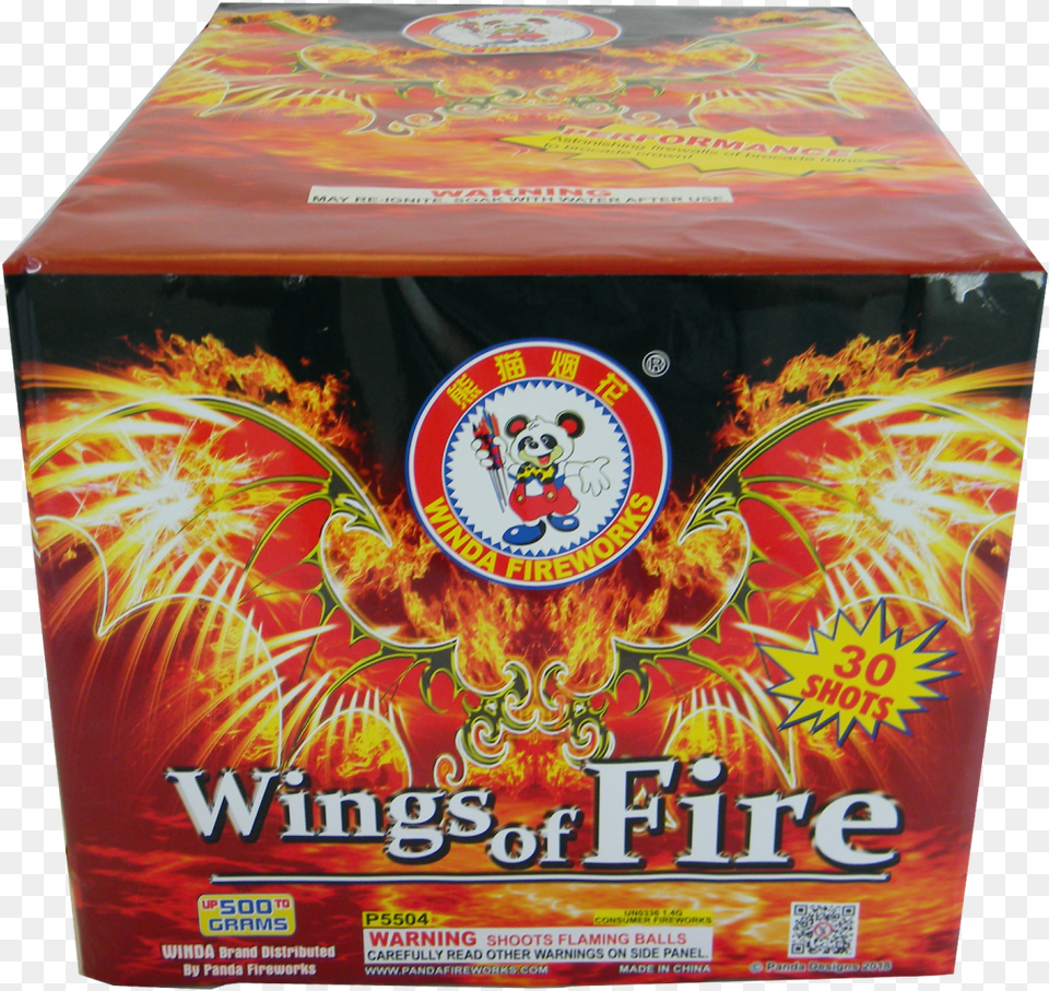 Wings Of Fire 30 Shot Panda Fireworks Group Co Ltd, Box, Alcohol, Beer, Beverage Free Png