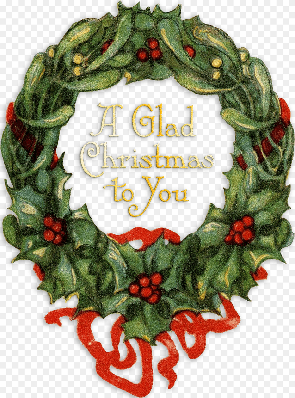 Wings Of Whimsy Christmas Wreath Vintage Png