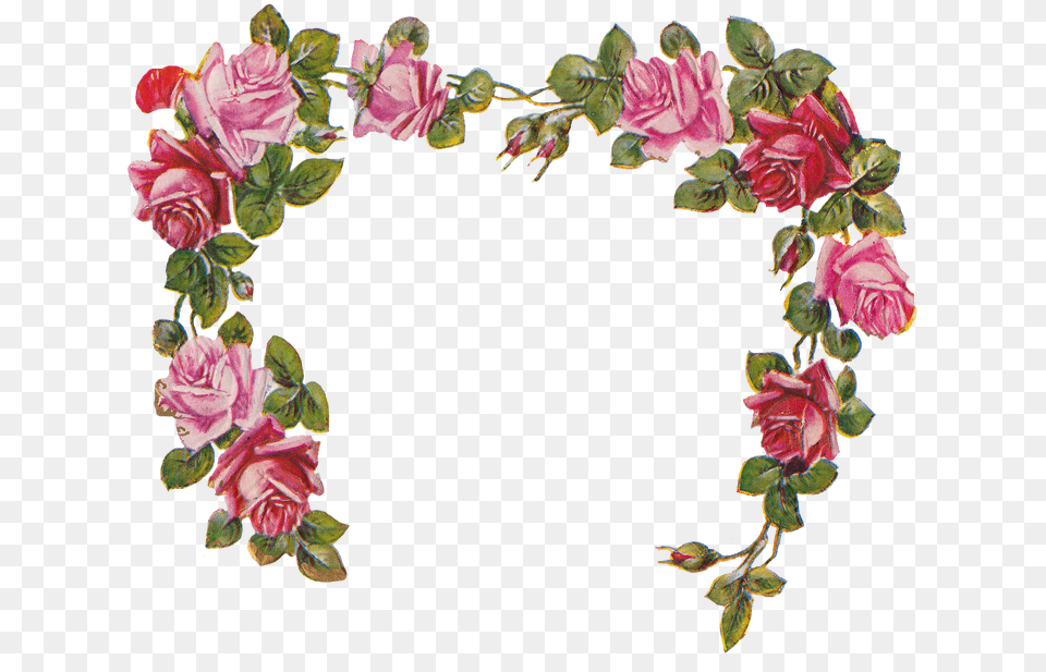 Wings Of Whimsy Die Cut Rose Heart Background Rose Border, Flower, Flower Arrangement, Plant, Pattern Free Transparent Png