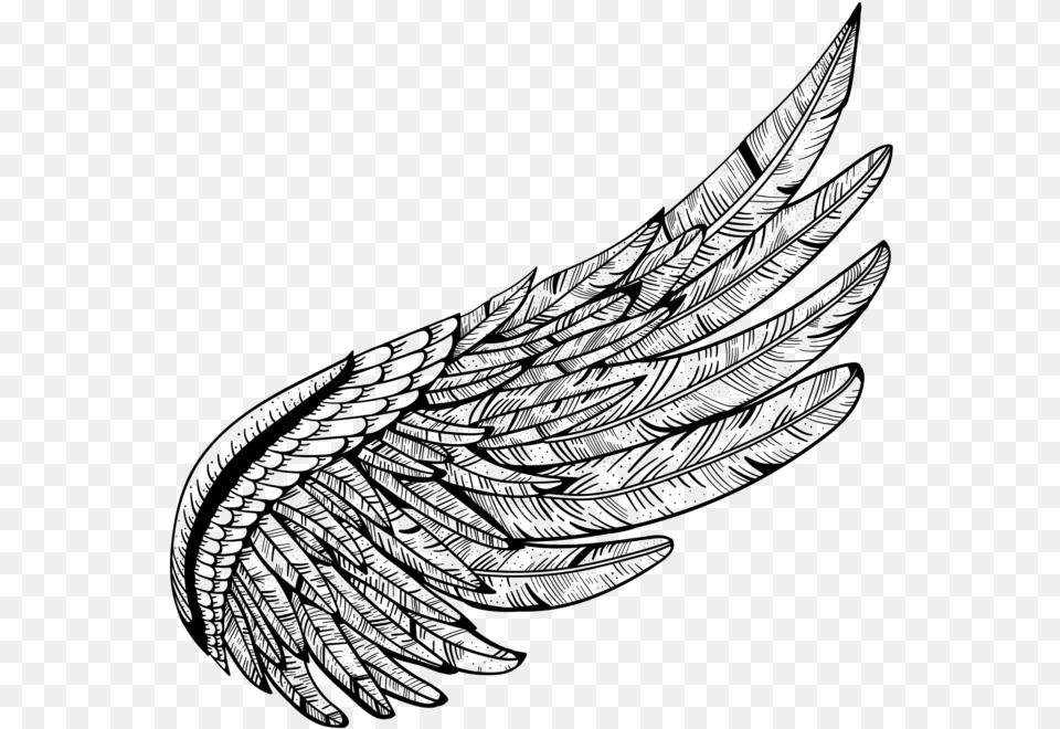 Wings Tattoo, Gray Free Png Download