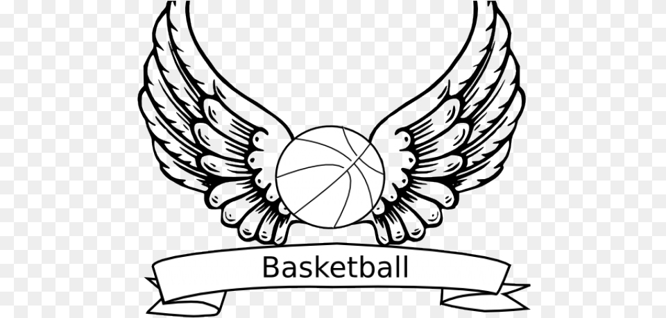 Wings Tattoos Clipart Basketball Angel Wings Clipart, Emblem, Symbol, Animal, Bird Png Image