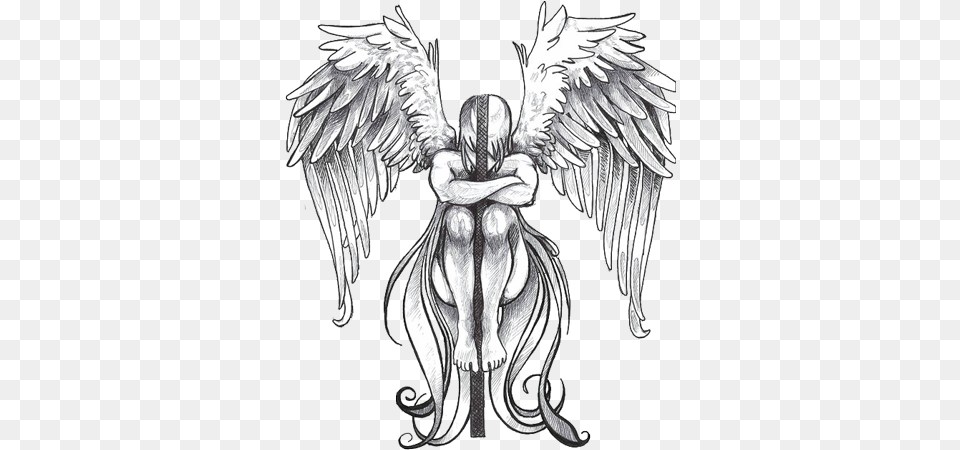 Wings Tattoos Clipart Transparent Background Angel Tattoo, Adult, Female, Person, Woman Png Image