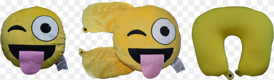 Wink And Tongue Necknapperz Emoji Wink N Tongue, Cushion, Home Decor, Plush, Toy Free Png Download