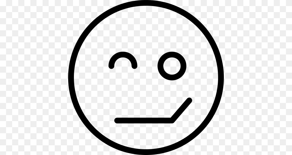 Wink Emoji Icon, Gray Png Image