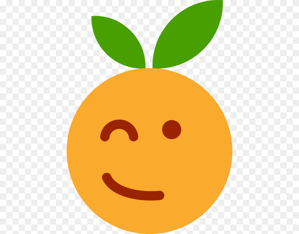 Wink Smiley Emoticon Fruit, Produce, Plant, Citrus Fruit, Food Free Png