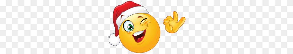 Winking Emoticon Wearing Santa Hat, Nature, Outdoors, Snow, Snowman Free Png