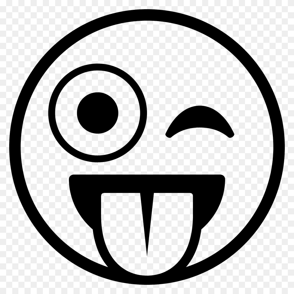 Winking Face With Tongue Emoji Clipart, Disk, Logo Png Image