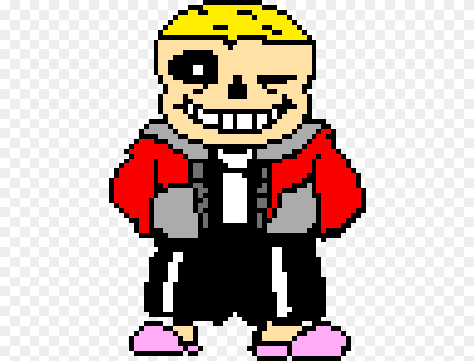 Winking Galaxy Sans Sprite Pixel Sans Undertale, Qr Code Free Png Download