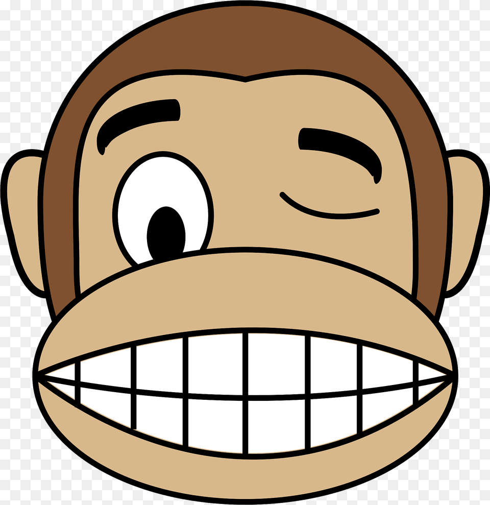 Winking Monkey Face Clipart Png Image