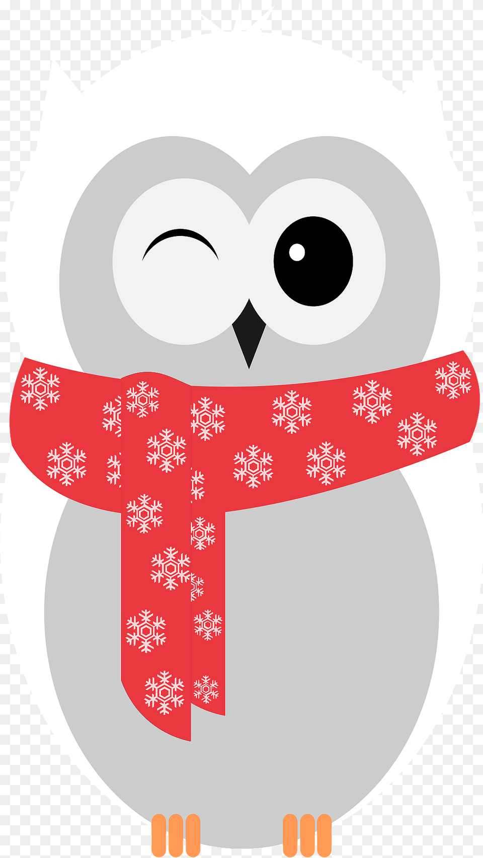 Winking Owl Wearing A Red Scarf Clipart, Animal, Fish, Sea Life, Shark Free Transparent Png