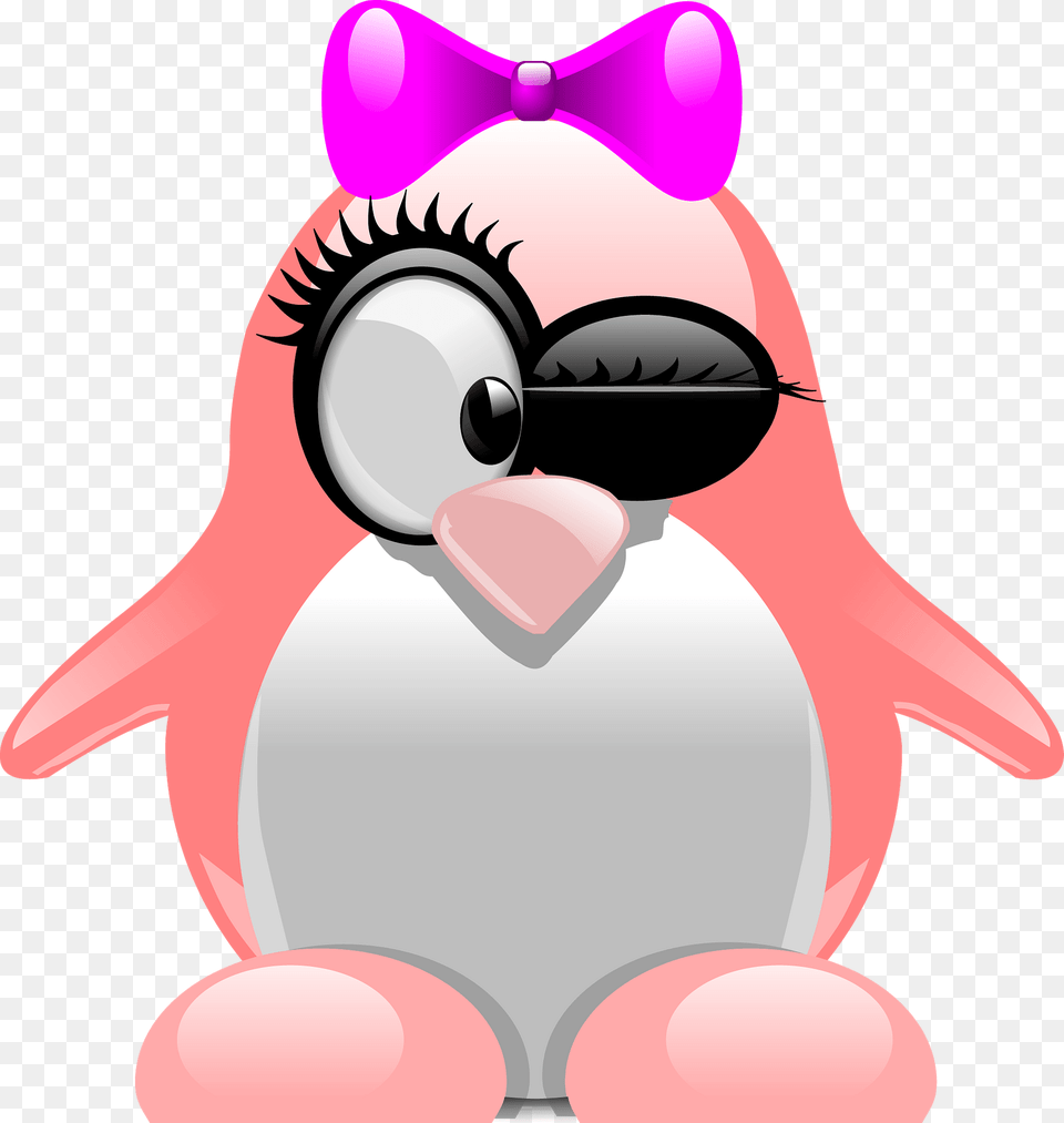 Winking Penguin Girl Clipart, Animal, Fish, Sea Life, Shark Free Png