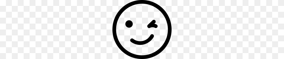 Winking Smiley Emoji Icons Noun Project, Gray Png Image