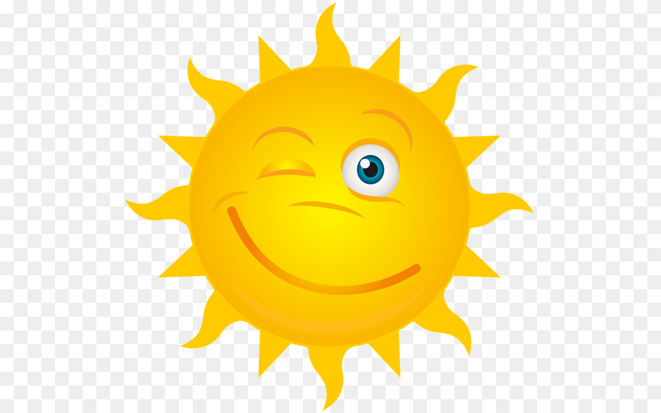 Winking Sun Clip Art Image Phuoctg, Outdoors, Sky, Nature, Animal Free Png
