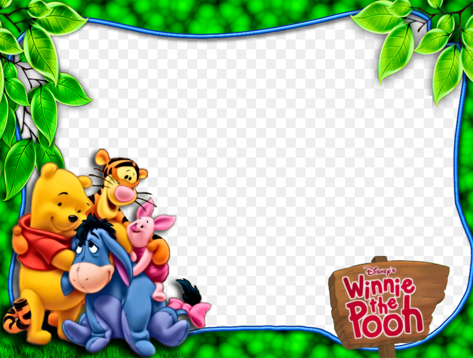 Winnie Pooh Frame, Toy, Plant Png