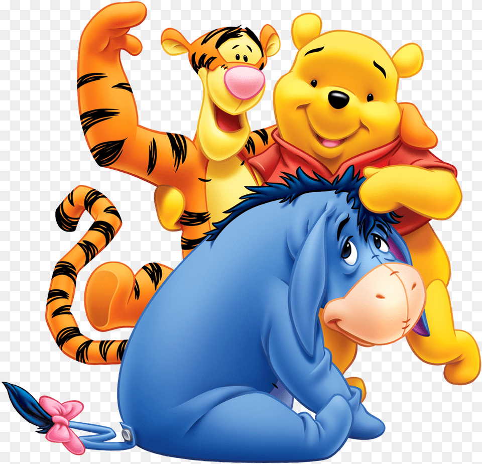 Winnie The Pooh All Image Winnie The Pooh Eeyore And Tiger, Baby, Person, Face, Head Free Png Download