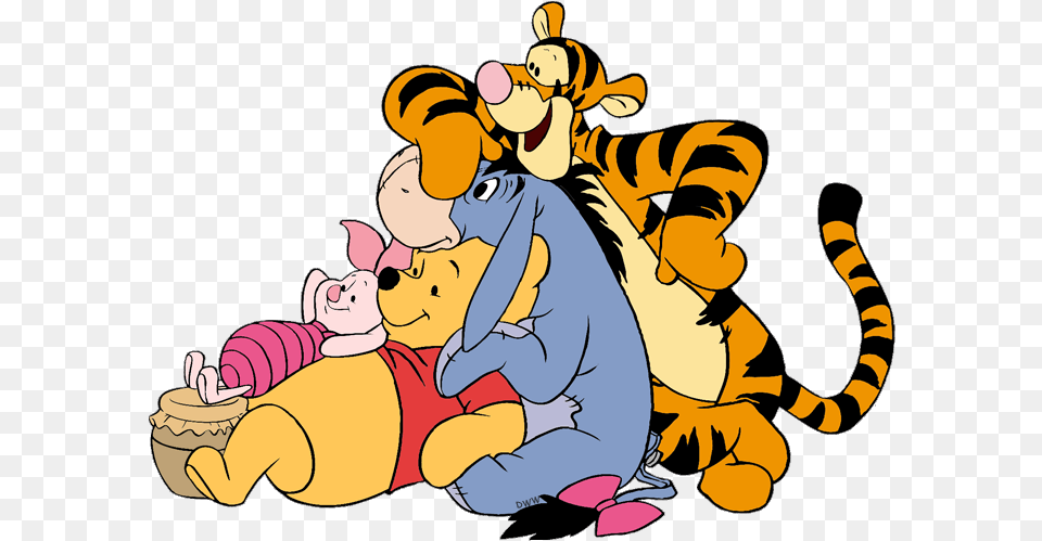 Winnie The Pooh And Friends Clip Art Winnie The Pooh Tigger Eeyore And Piglet, Cartoon, Face, Head, Person Png