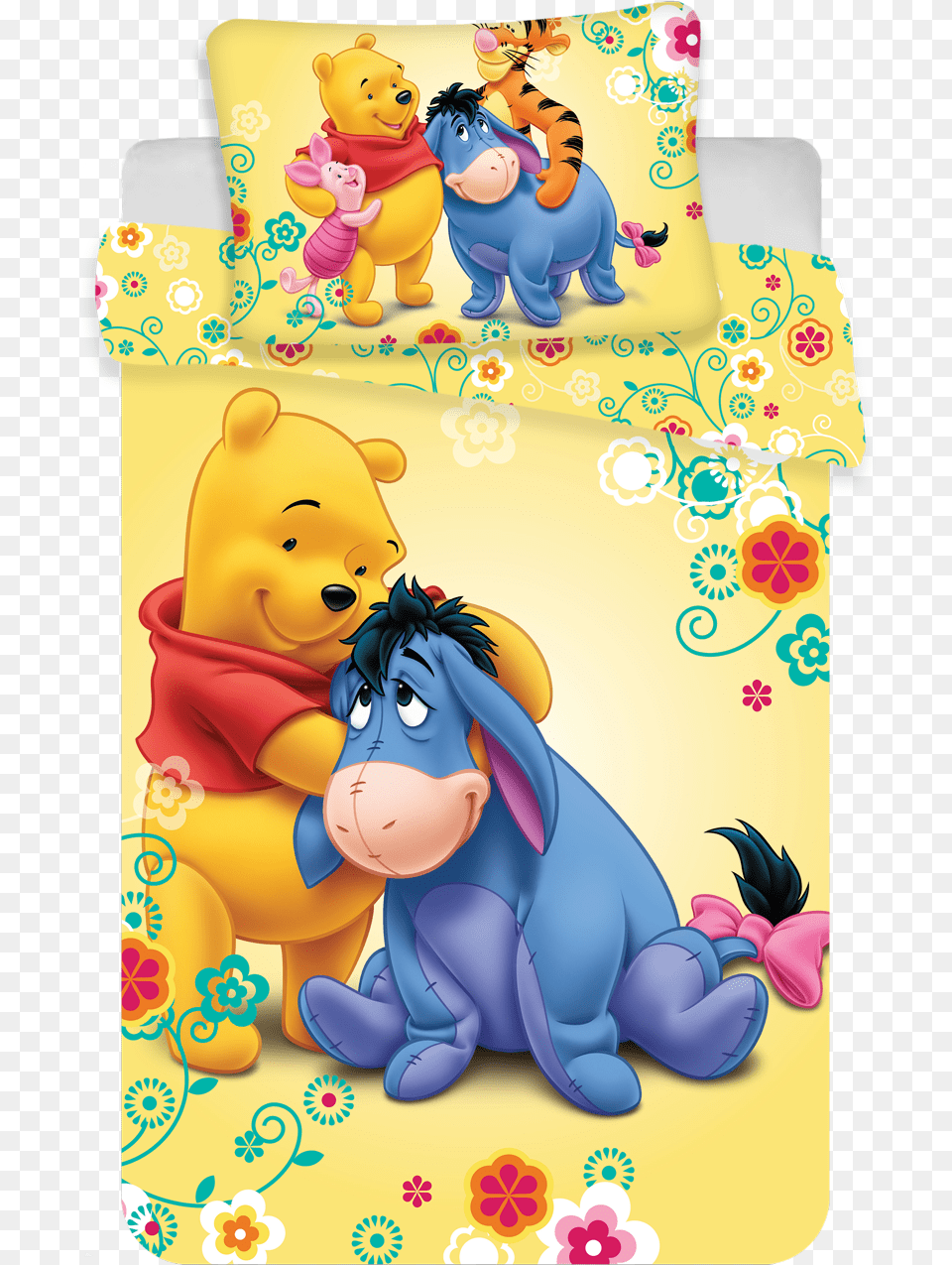 Winnie The Pooh Baby Image Winnie The Pooh Yellow Bedding, Birthday Cake, Cake, Cream, Dessert Free Png