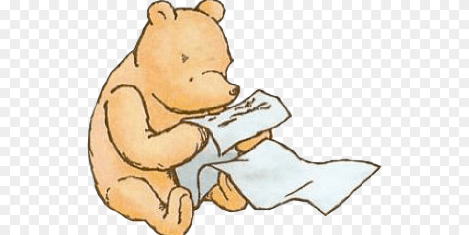 Winnie The Pooh Clipart Classic Classic Winnie The Pooh Reading, Baby, Person Png Image